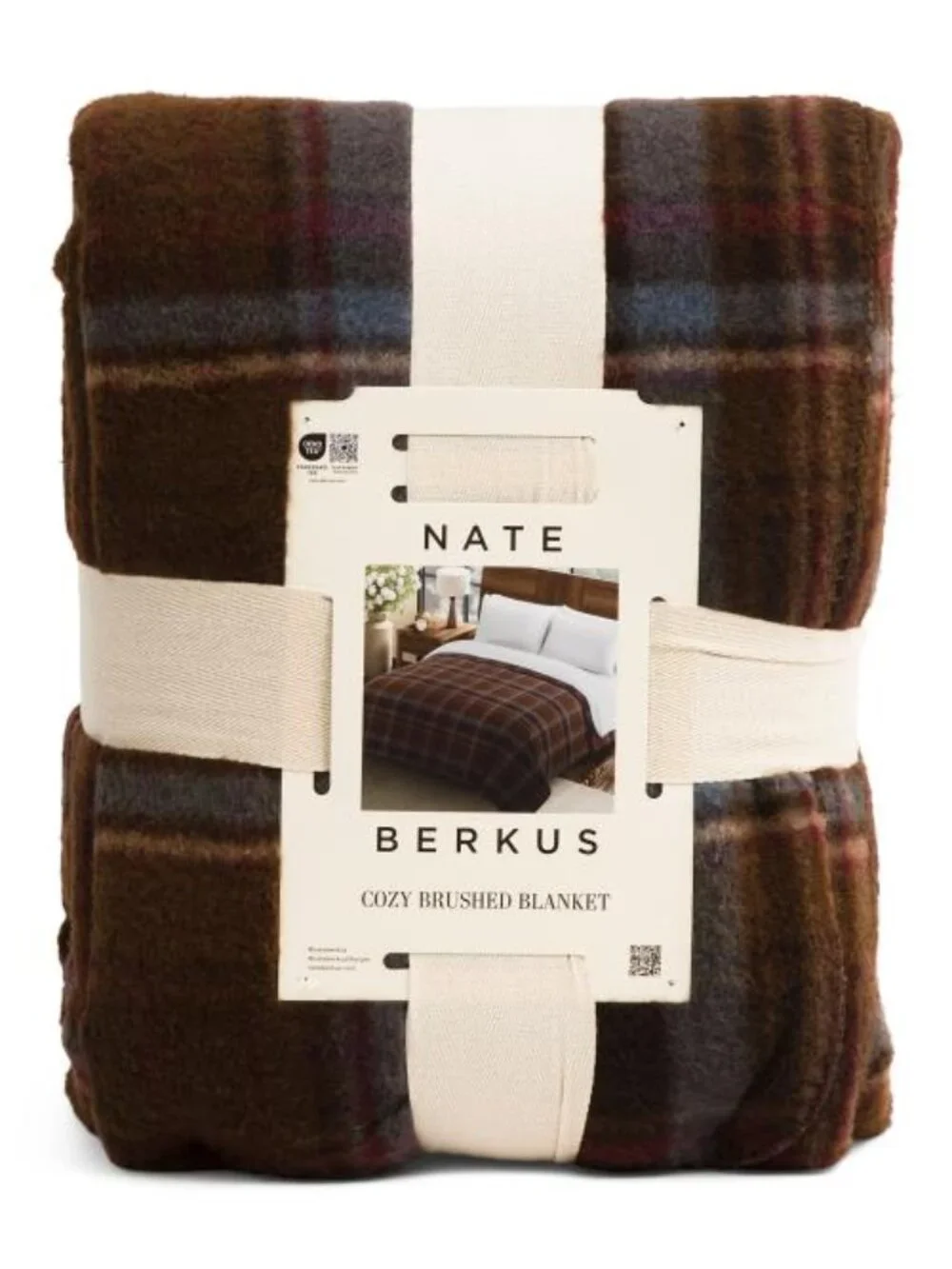 NATE BERKUS Plaid Faux Cashmere Blanket